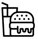 hamburger and drink line Icon