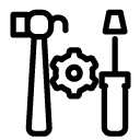 hammer and screwdriver line Icon