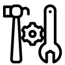 hammer and wrench line Icon