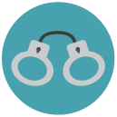 handcuffs Flat Round Icon