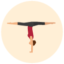 handstand legs extended Flat Round Icon