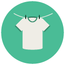 hanging clothes to dry Flat Round Icon