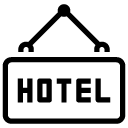 hanging hotel sign line Icon