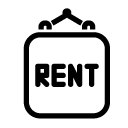hanging rent sign line Icon