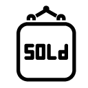 hanging sold sign line Icon