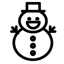 happy snowman line Icon