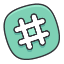 hashtag Filled Outline Icon