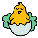 hatching chick Doodle Icon