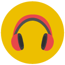 headphones Flat Round Icon