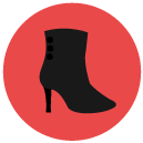 healed boots Flat Round Icon