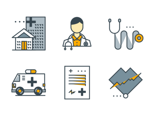 health care filled outline icons