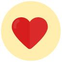 heart Flat Round Icon