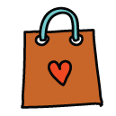heart bag Doodle Icon