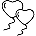heart balloons line Icon
