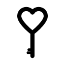 heart key glyph Icon