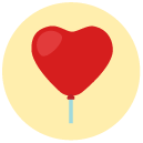heart lollipop Flat Round Icon