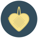 heart loofa Flat Round Icon