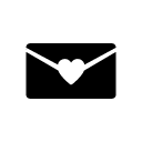 heart mail glyph Icon