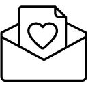 heart mail line Icon
