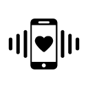 heart message mobile phone glyph Icon