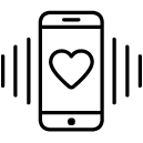 heart message mobile phone line Icon