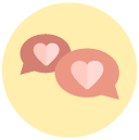 heart messages Flat Round Icon