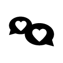 heart messages glyph Icon