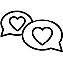 heart messaging line Icon