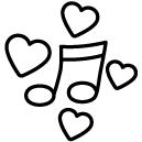 heart music line Icon