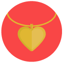 heart necklace Flat Round Icon