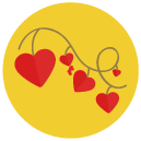 heart strings Flat Round Icon