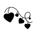 heart strings glyph Icon
