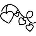 heart strings line Icon