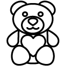 heart teddy bear line Icon