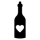 heart wine bottle glyph Icon