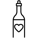 heart wine bottle line Icon