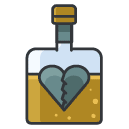 heartbreak drinking Filled Outline Icon