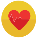 heart rate Flat Round Icon