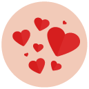 hearts Flat Round Icon