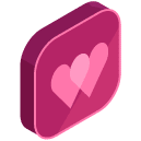 hearts Isometric Icon