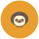 hedgehog Flat Round Icon