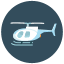 helicopter Flat Round Icon
