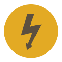 high voltage Flat Round Icon