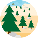 hike forest flat Icon