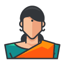 hindu woman Filled Outline Icon