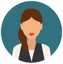 hipster woman Flat Round Icon