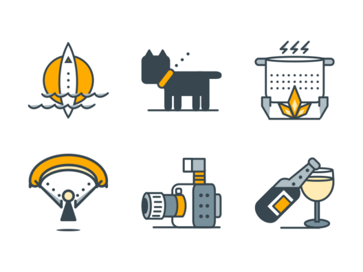 hobbies filled outline icons