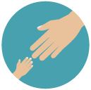 holding hands Flat Round Icon