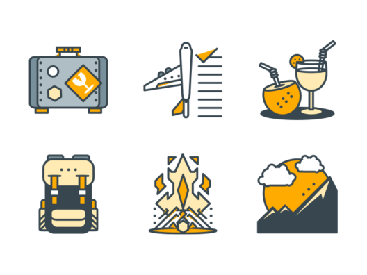 holiday filled outline icons