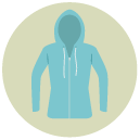 hoodie jacket Flat Round Icon